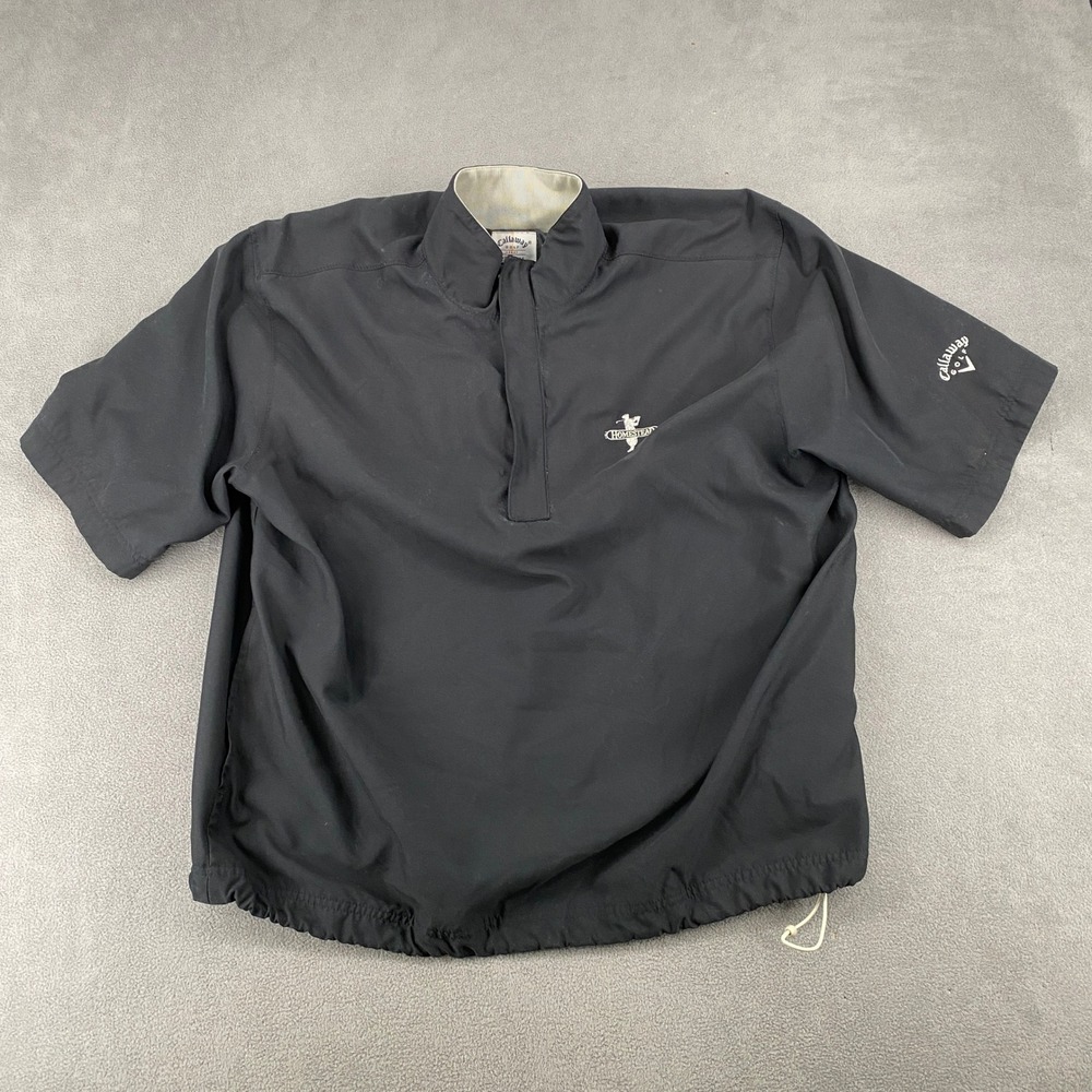 Callaway Golf Mens Brushed Microfiber Short Sleeve Windshirt Black Medium 6718
